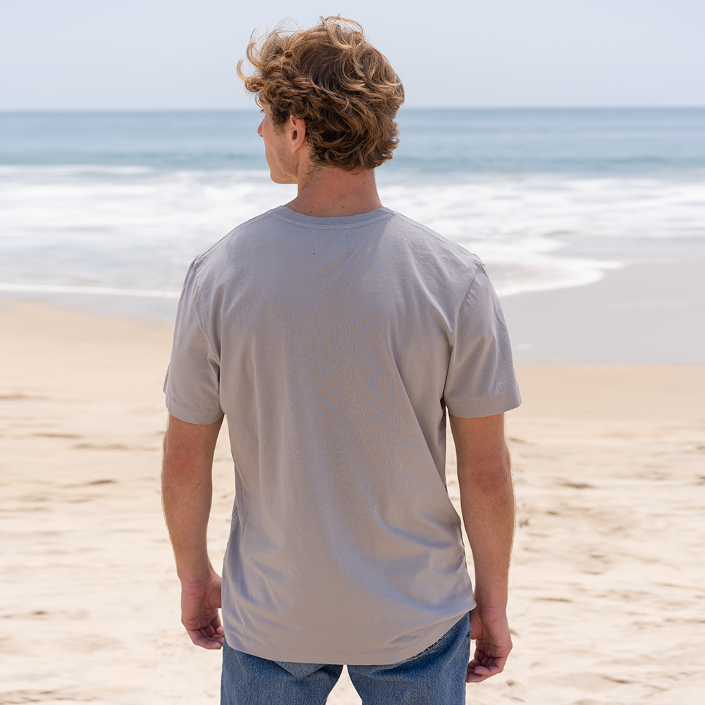 #color_light-grey organic cotton V-Neck t-shirt Back