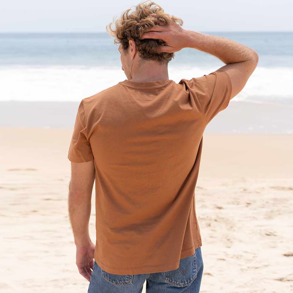#color_copper organic cotton V-Neck t-shirt Back