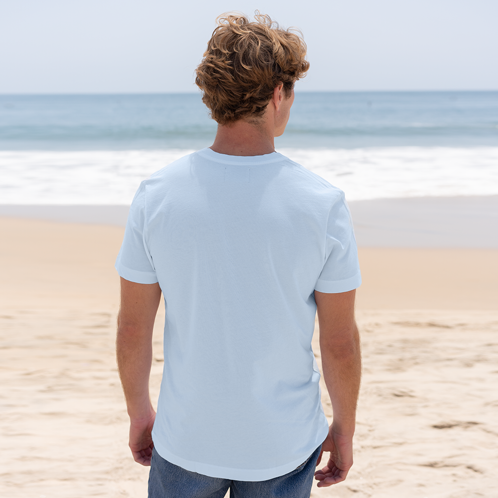 #color_sky-blue organic cotton V-Neck t-shirt Back