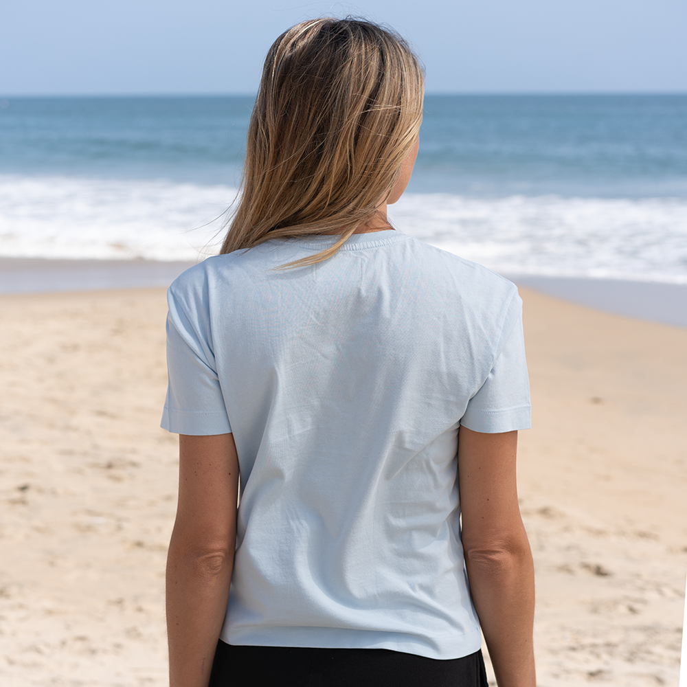 #color_sky-blue Short Box Tee V Neck Back