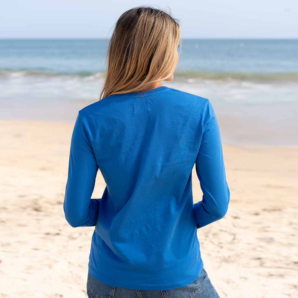 #color_royal-blue Womens Long Sleeve V Neck Back