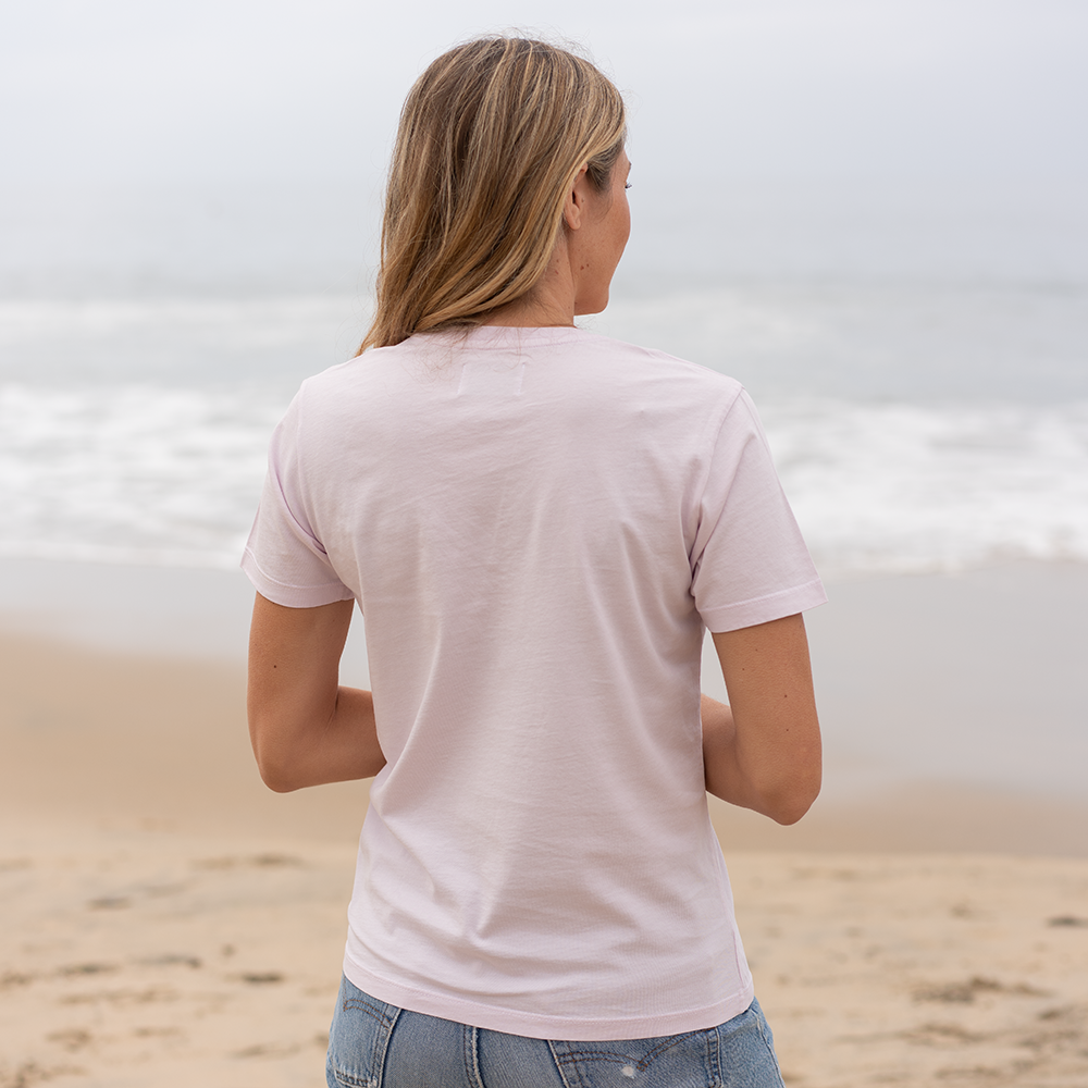 #color_light-pink organic cotton V-Neck t-shirt Back